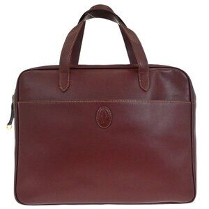 must de Cartier Bordeaux Briefcase Handbag 117041